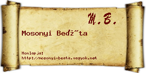 Mosonyi Beáta névjegykártya
