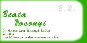 beata mosonyi business card